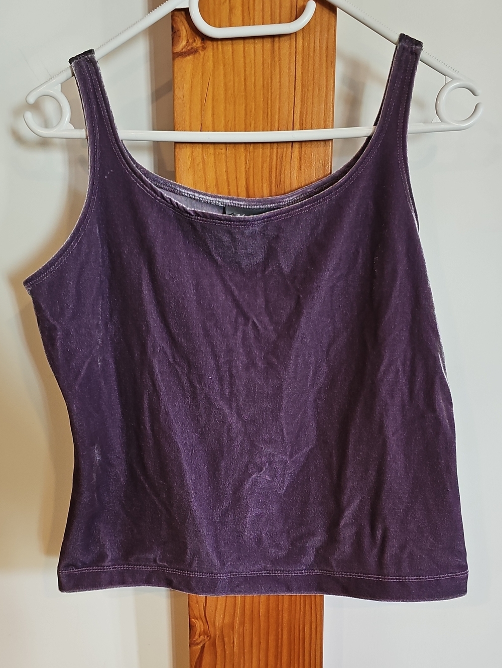 Women's Purple Velvet Cropped Tank Top
